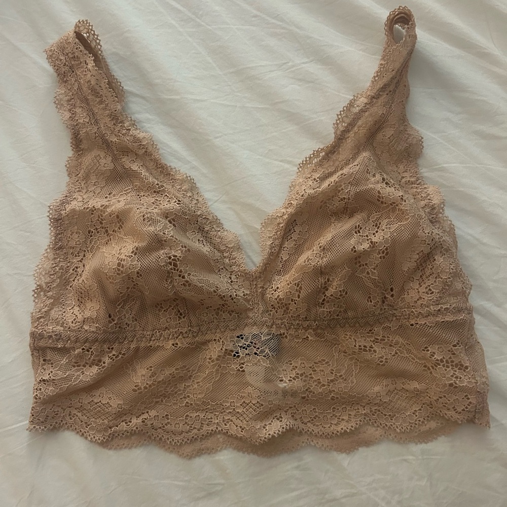 Cosabella Tan Lace Bralette Wireless Design